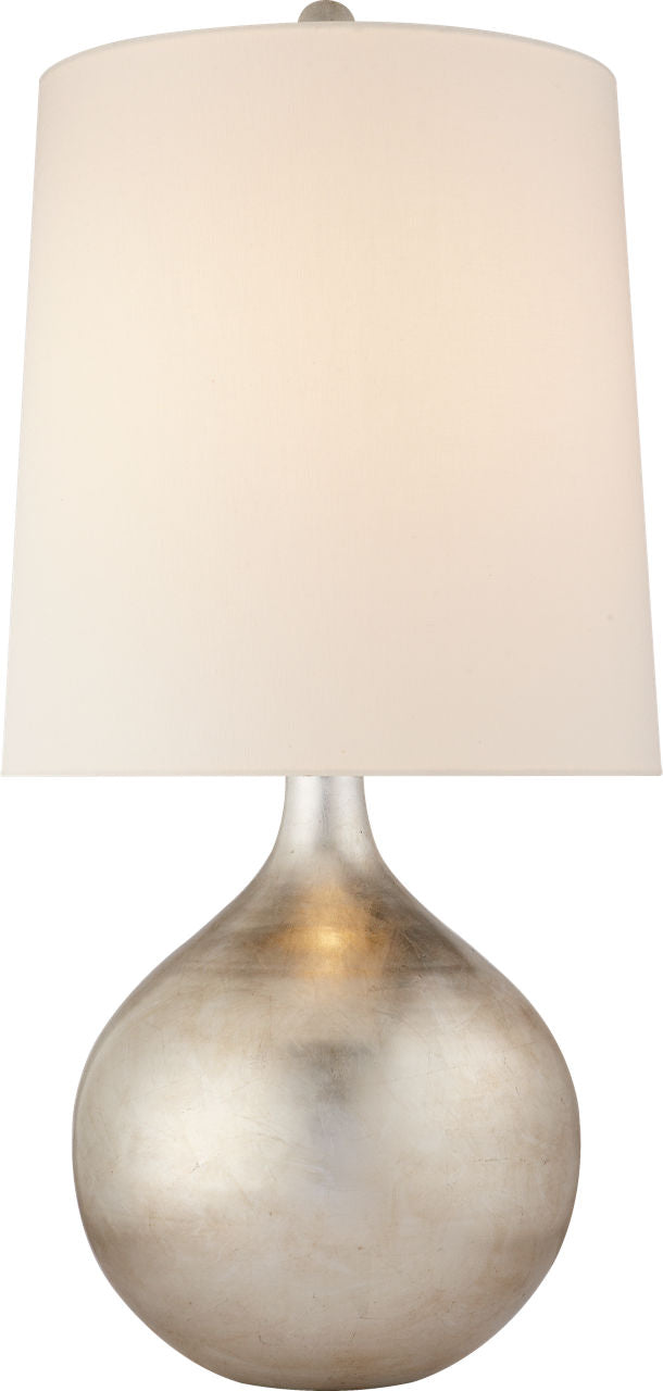 Warren Table Lamp | Burnished Silver Leaf | Linen Shade