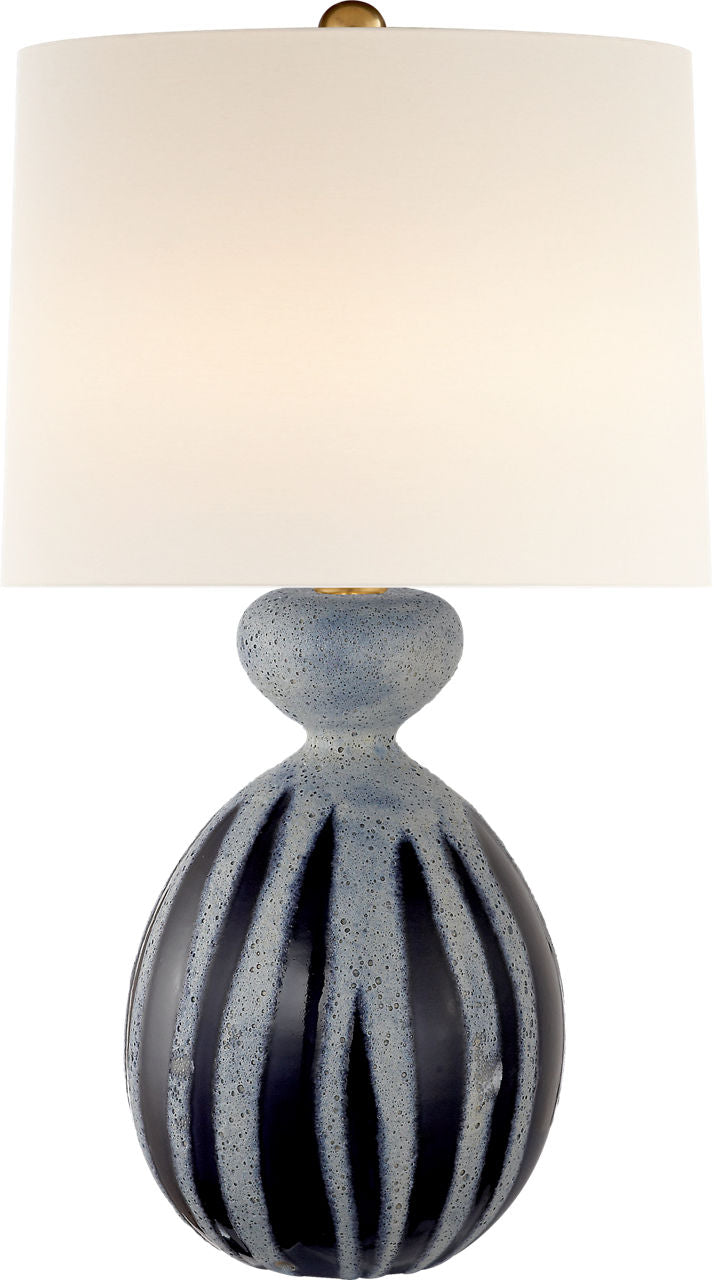 Gannet Table Lamp | Drizzled Cobalt | Linen Shade