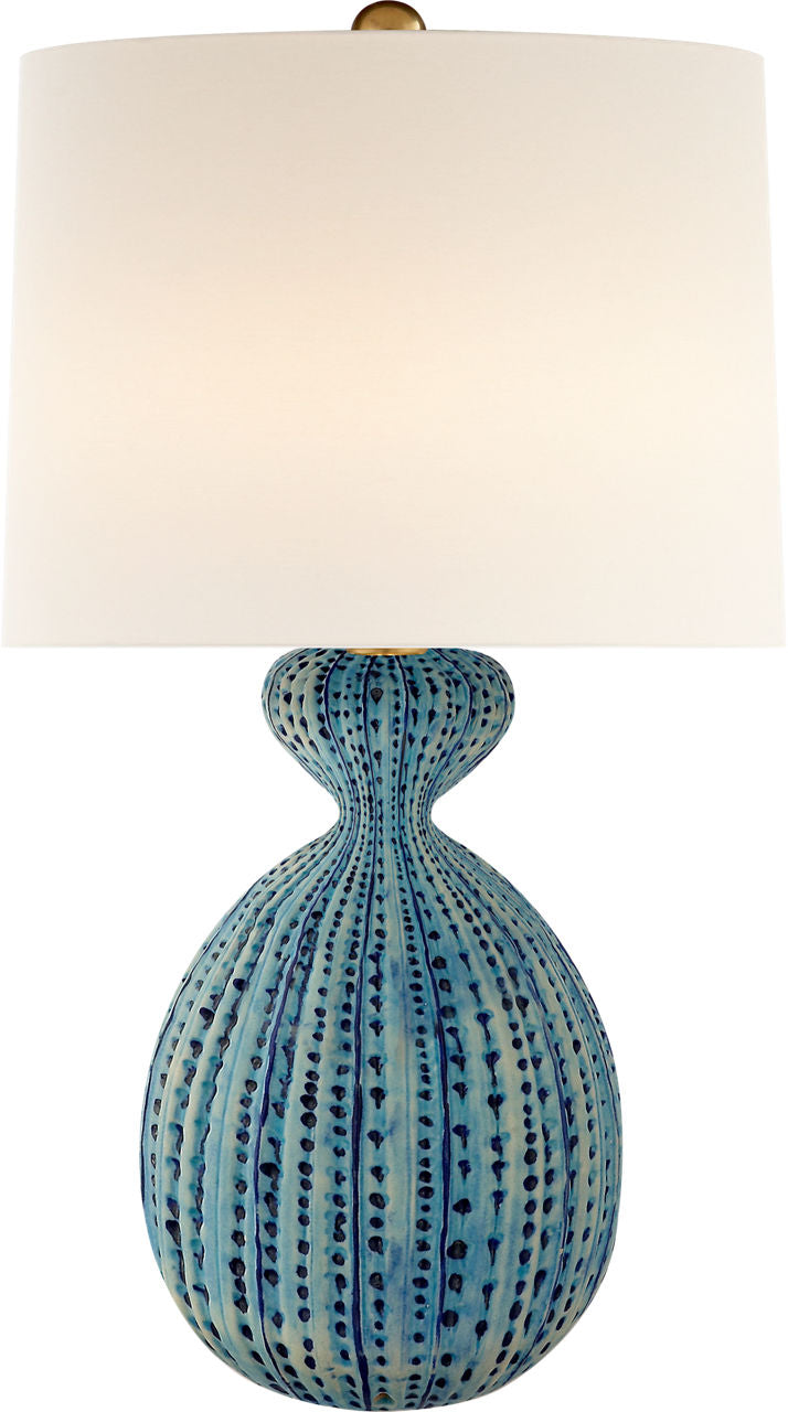 Gannet Table Lamp | Pebbled Aquamarine | Linen Shade