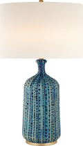 Culloden Table Lamp | Pebbled Aquamarine | Linen Shade