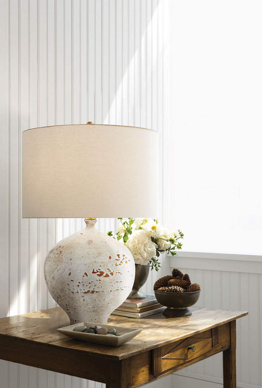 Gaios Table Lamp | Pharaoh White | Linen Shade