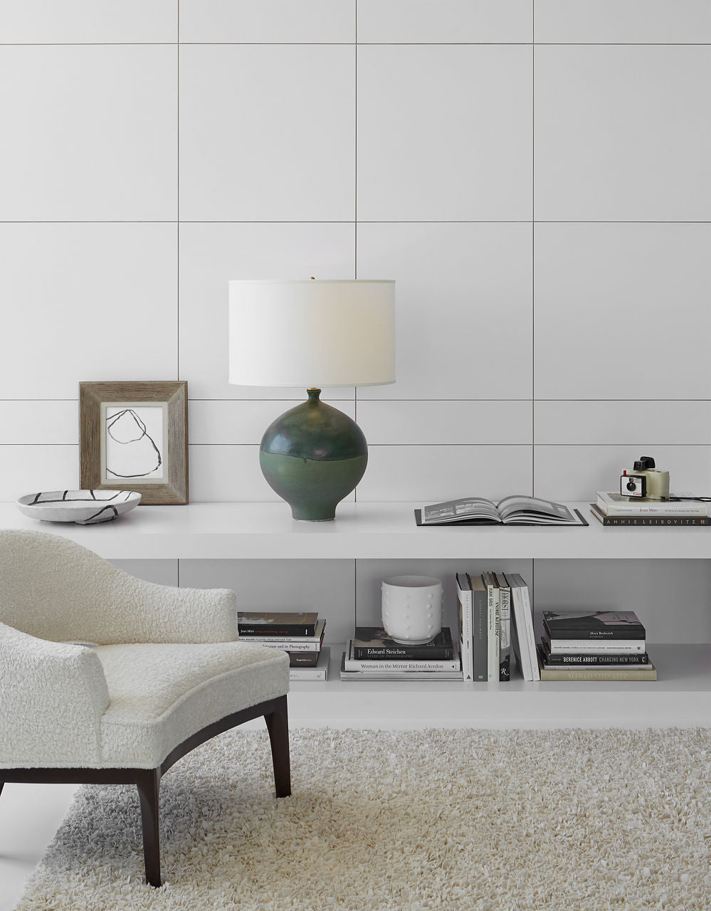 Gaios Table Lamp | Volcanic Verdi | Linen Shade