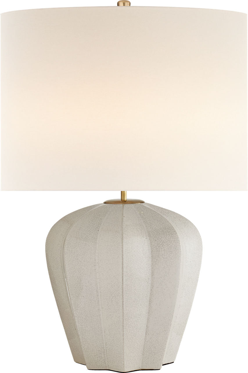 Pierrepont Medium Table Lamp | Bone Craquelure | Linen Shade