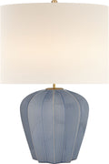 Pierrepont Medium Table Lamp | Polar Blue Crackle | Linen Shade