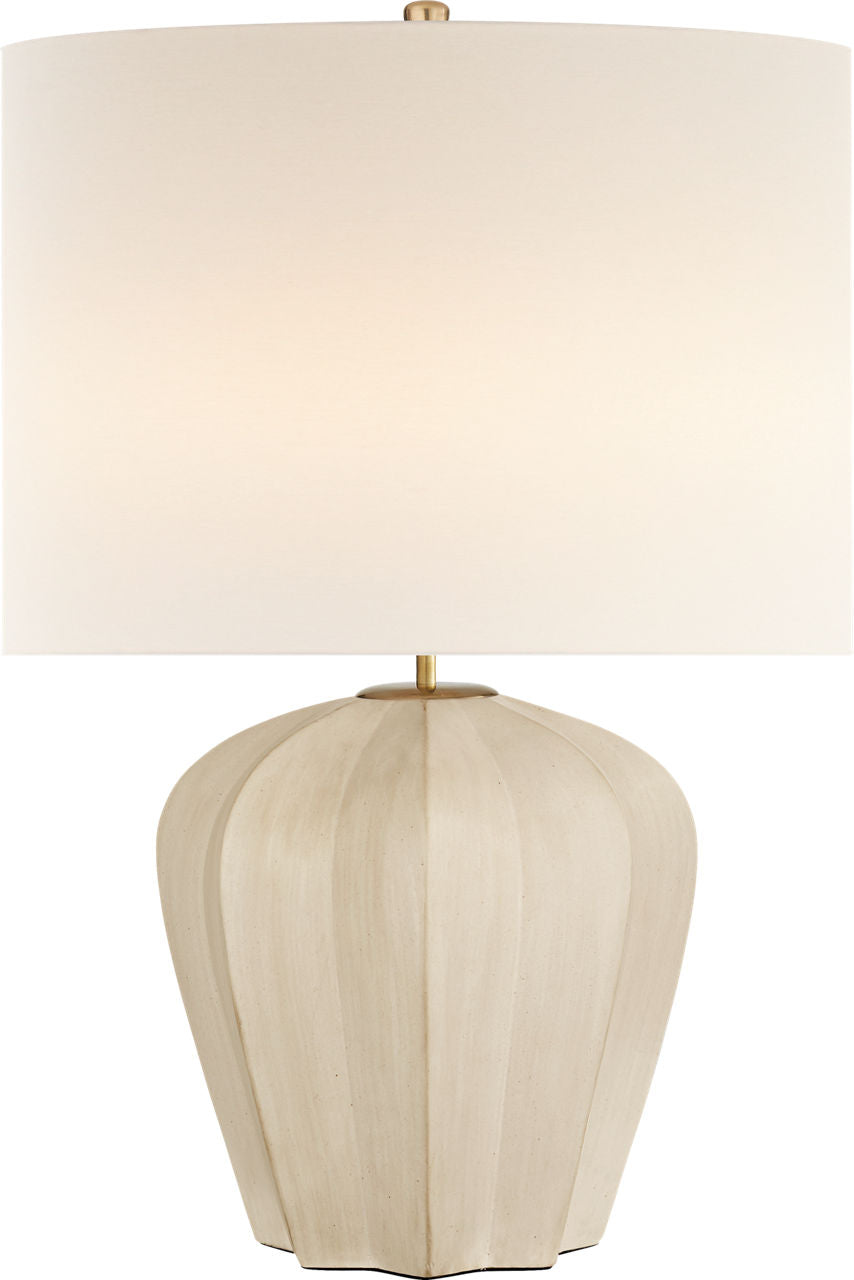 Pierrepont Medium Table Lamp | Stone White | Linen Shade