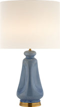 Kapila Table Lamp | Polar Blue Crackle | Linen Shade