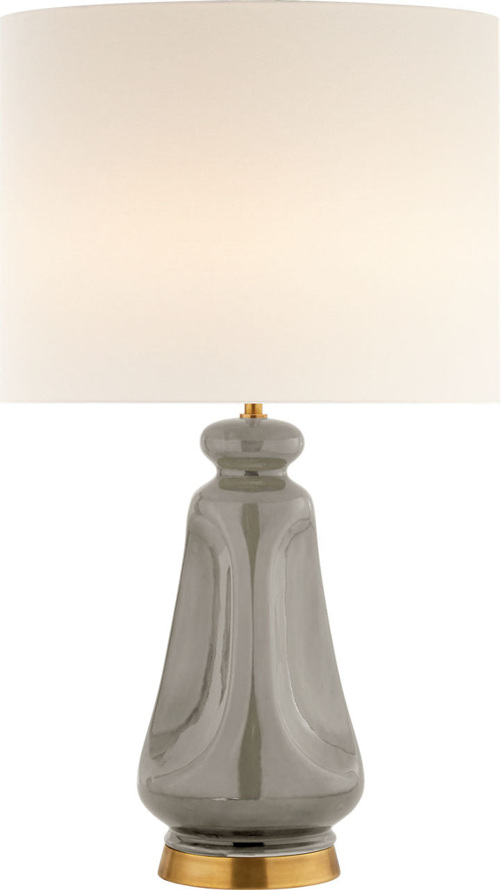 Kapila Table Lamp | Shellish Gray | Linen Shade
