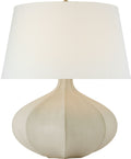 Rana Medium Wide Table Lamp | Stone White | Linen Shade