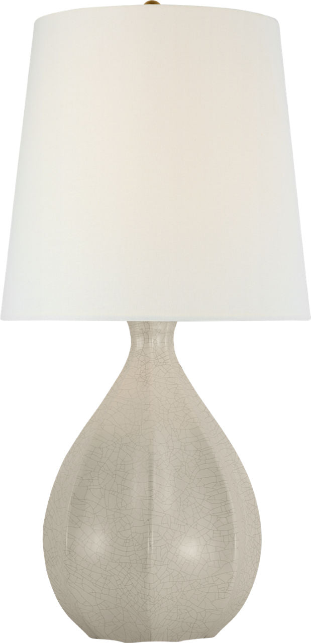 Rana Large Table Lamp | Bone Craquelure | Linen Shade