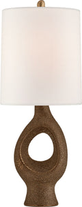 Capra Medium Table Lamp | Chalk Burnt Gold | Linen Shade