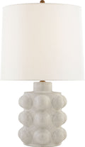 Vedra Medium Table Lamp | Bone Craquelure | Linen Shade