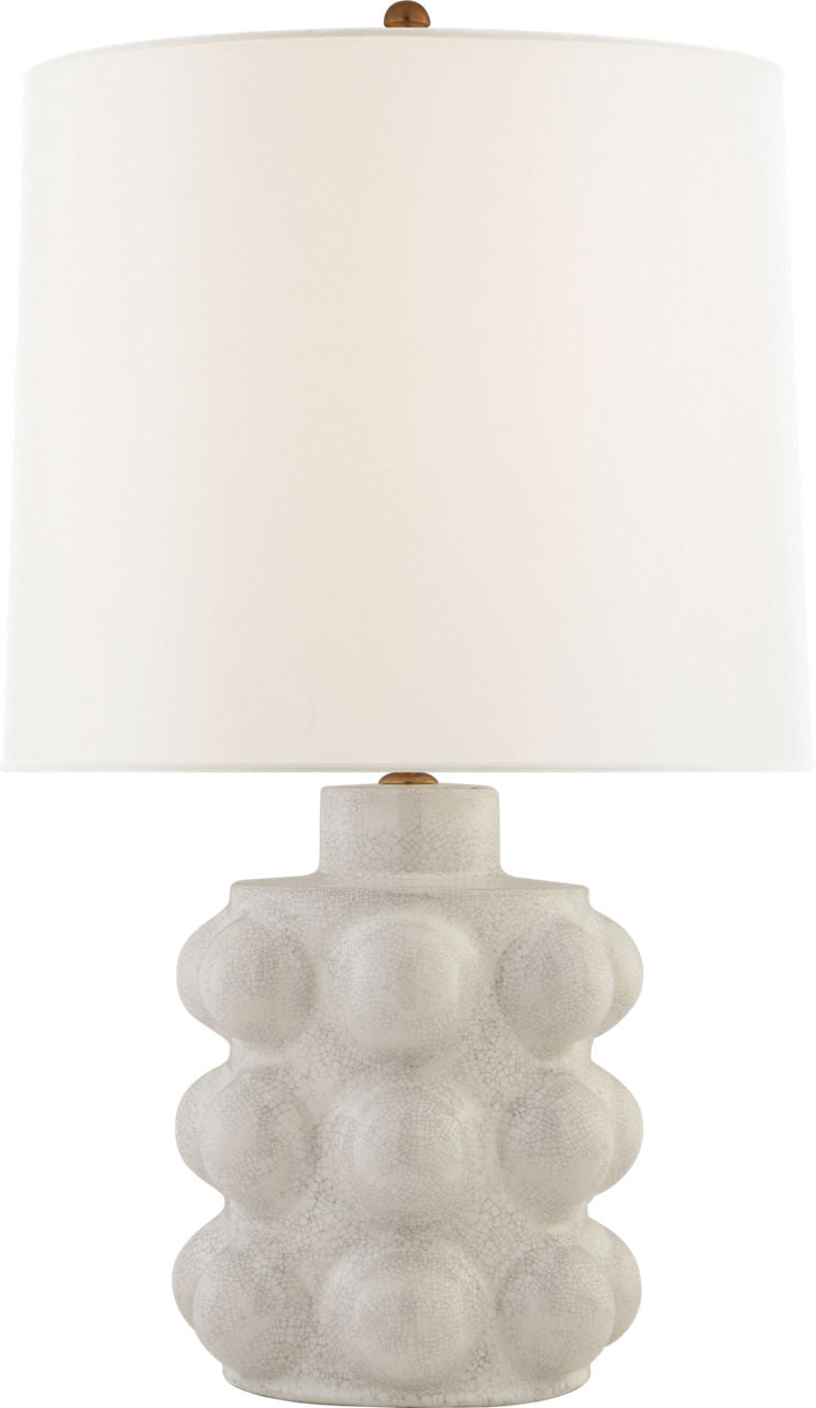 Vedra Medium Table Lamp | Bone Craquelure | Linen Shade