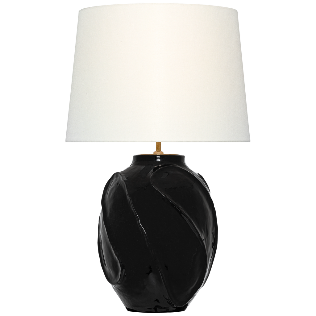 Idalia 28" Sculpted Table Lamp | Raven Black | Linen Shade
