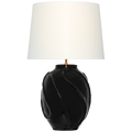 Idalia 28" Sculpted Table Lamp | Raven Black | Linen Shade