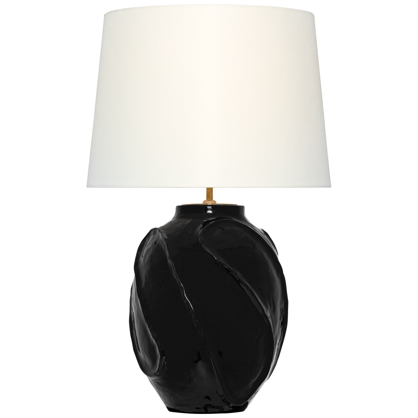 Idalia 28" Sculpted Table Lamp | Raven Black | Linen Shade