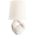 Adria 16" Table Lamp | Alabaster | Linen Shade
