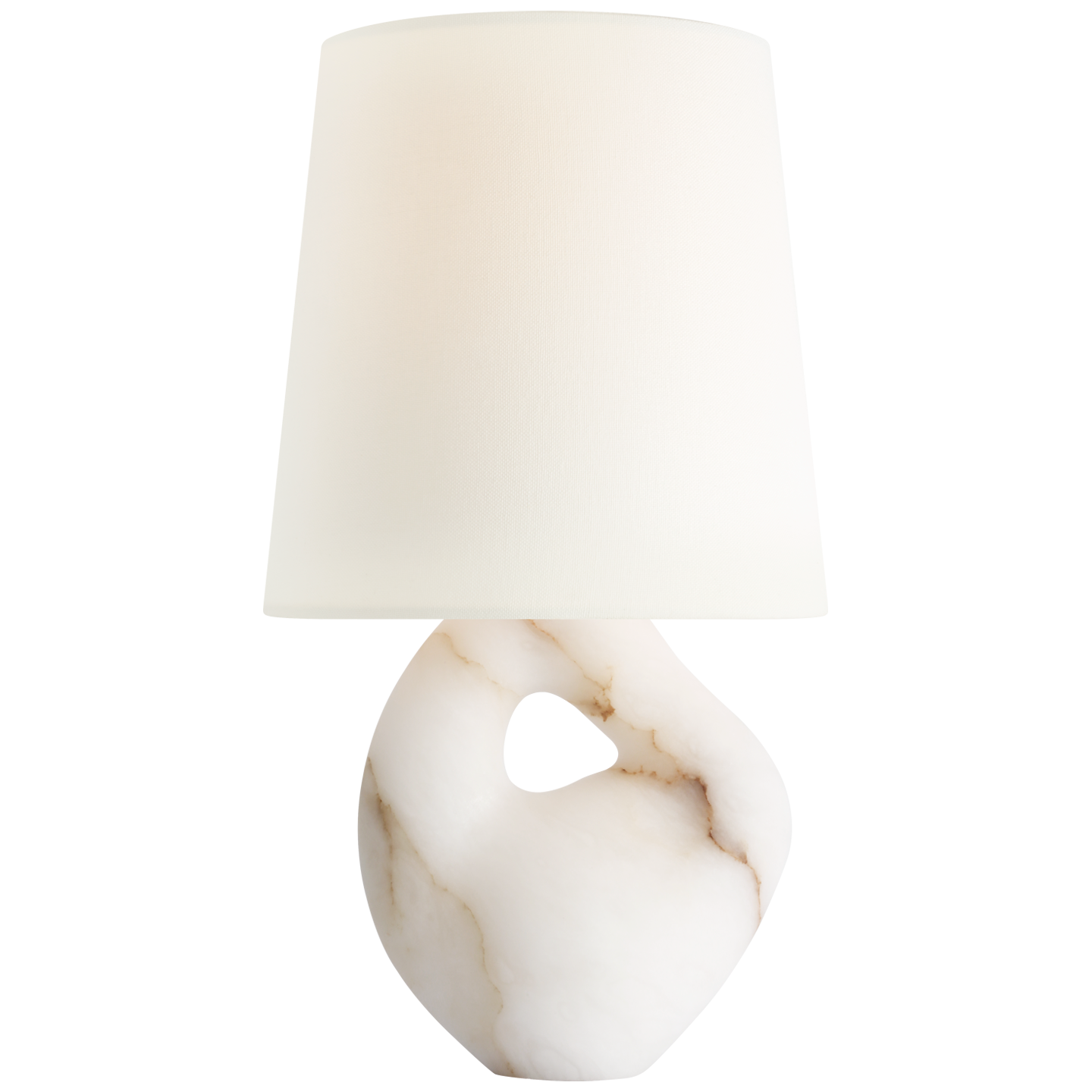Adria 16" Table Lamp | Alabaster | Linen Shade
