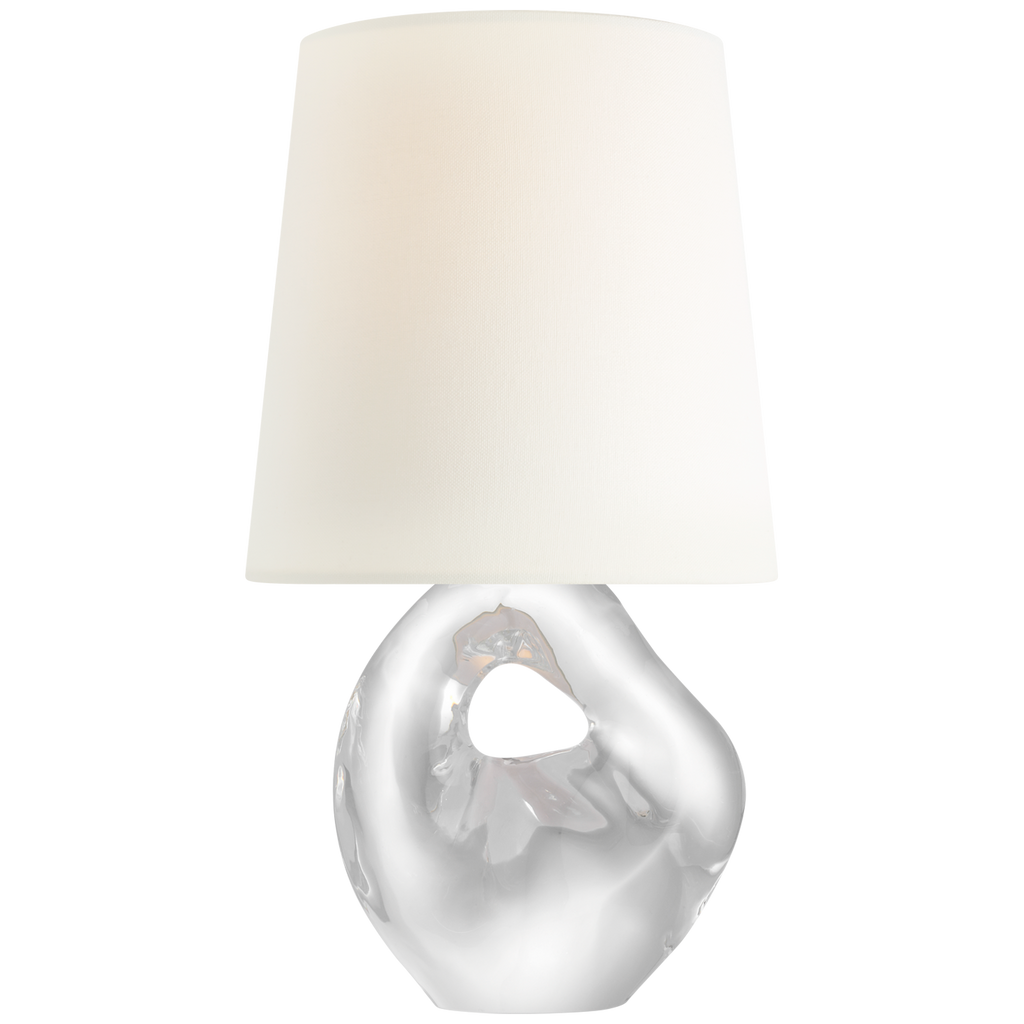 Adria 16" Cordless Table Lamp | Crystal | Linen Shade