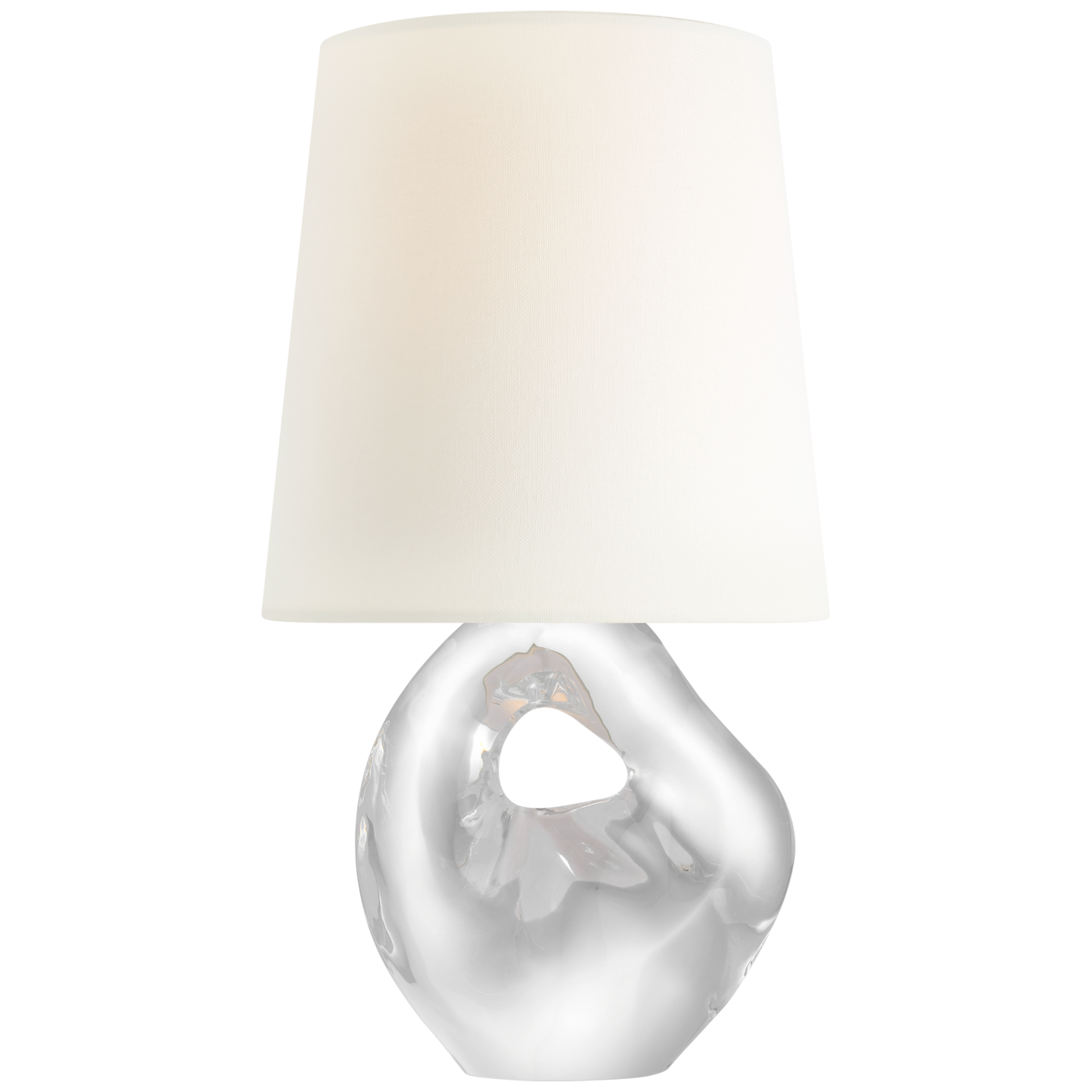 Adria 16" Cordless Table Lamp | Crystal | Linen Shade