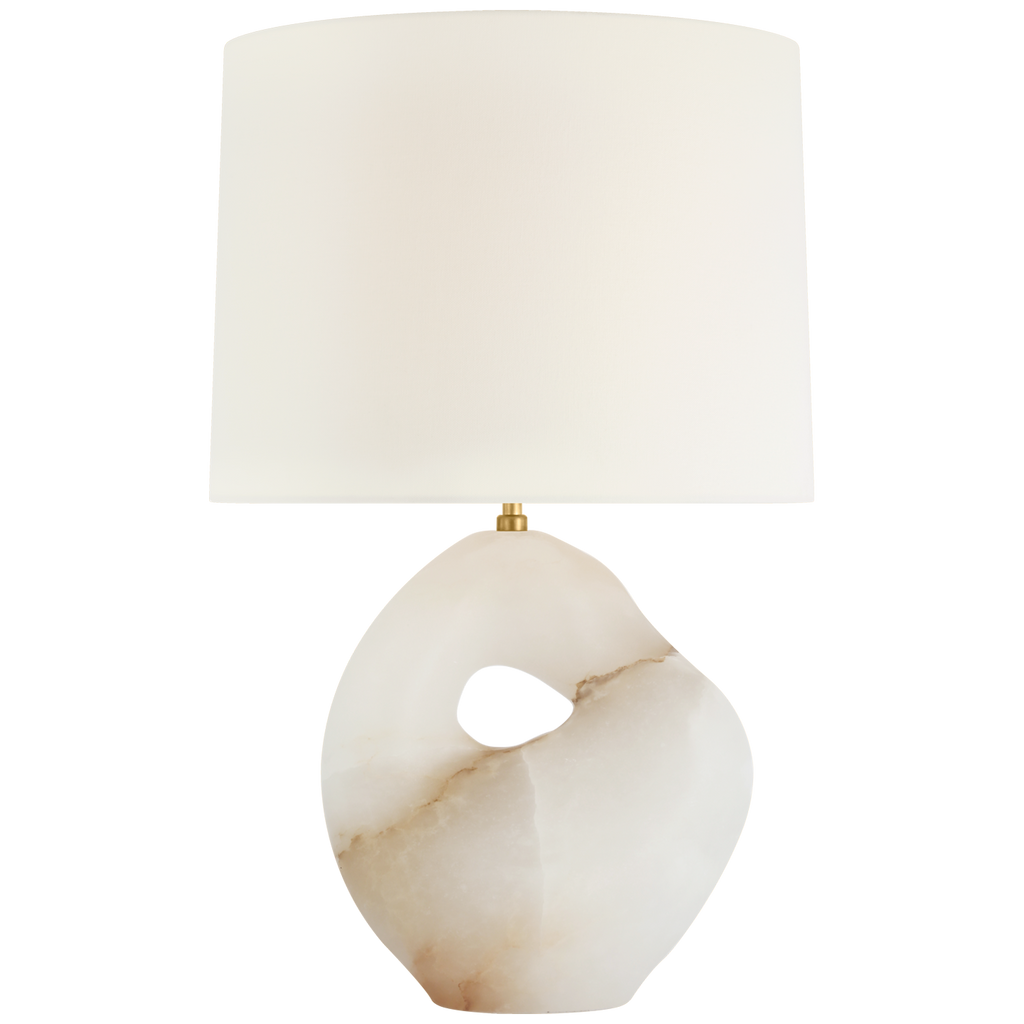 Adria 25" Table Lamp | Alabaster | Linen Shade