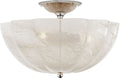 Rosehill Semi-Flush | Polished Nickel | White Strie Glass