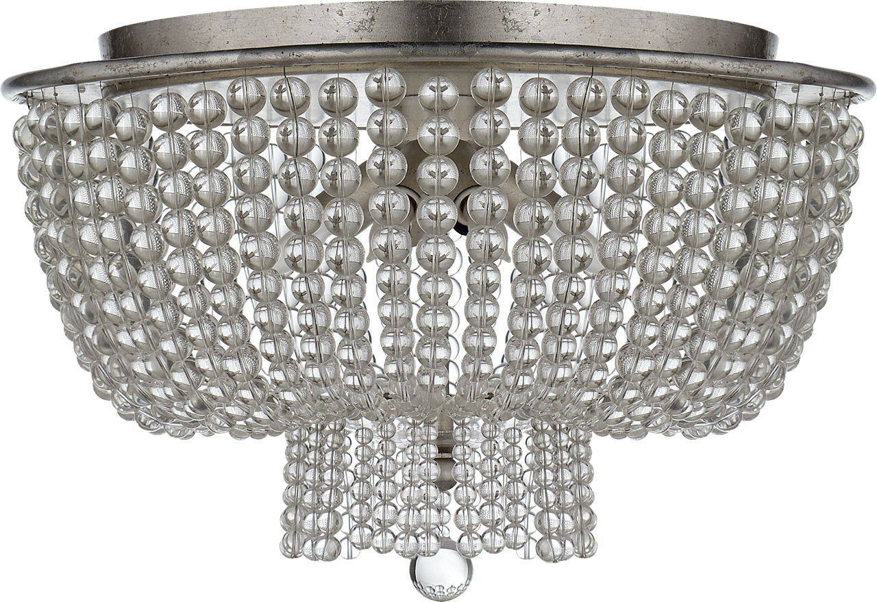 Jacqueline Flush Mount | Burnished Silver Leaf | Clear Glass