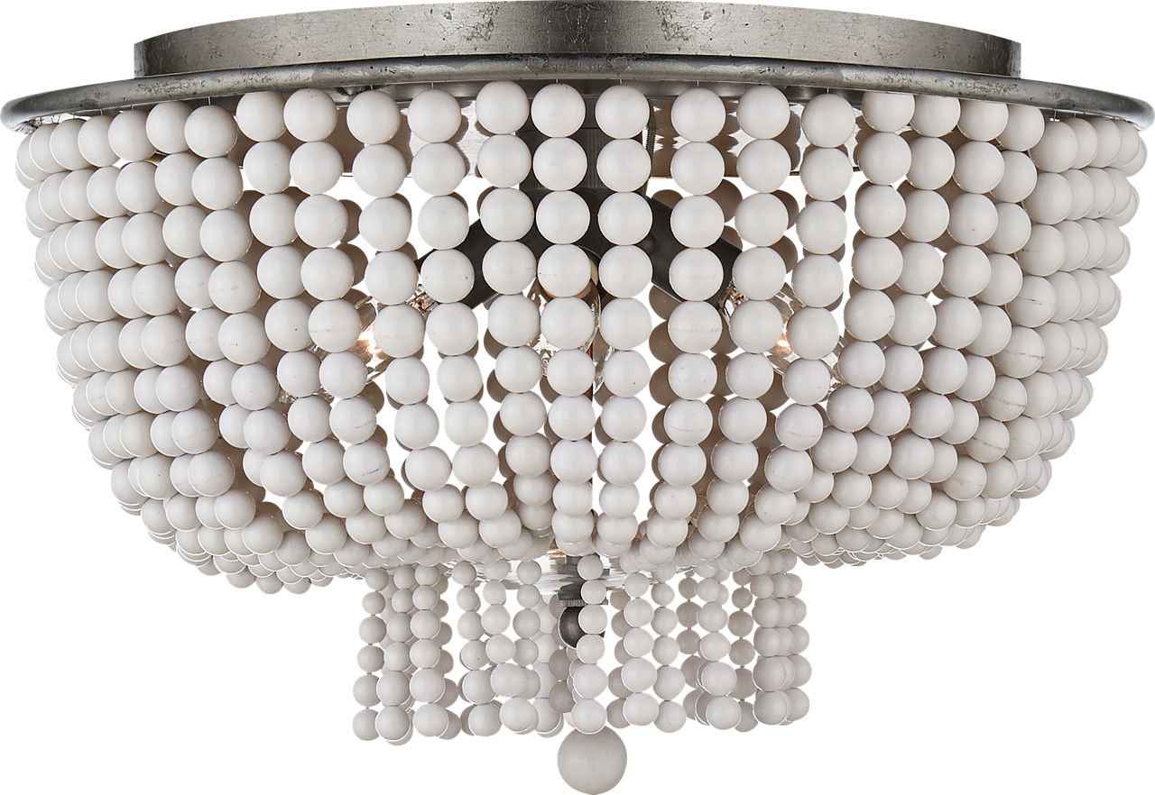 Jacqueline Flush Mount | Burnished Silver Leaf | White Acrylic