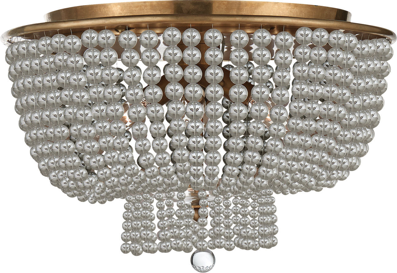 Jacqueline Flush Mount | Hand-Rubbed Antique Brass | Clear Glass