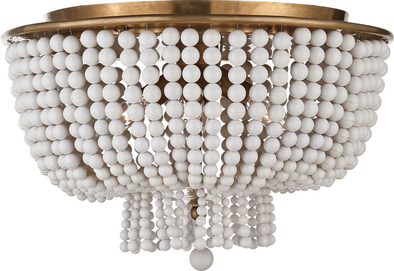 Jacqueline Flush Mount | Hand-Rubbed Antique Brass | White Acrylic