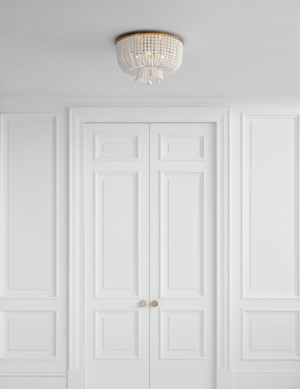 Jacqueline Flush Mount | Hand-Rubbed Antique Brass | White Acrylic