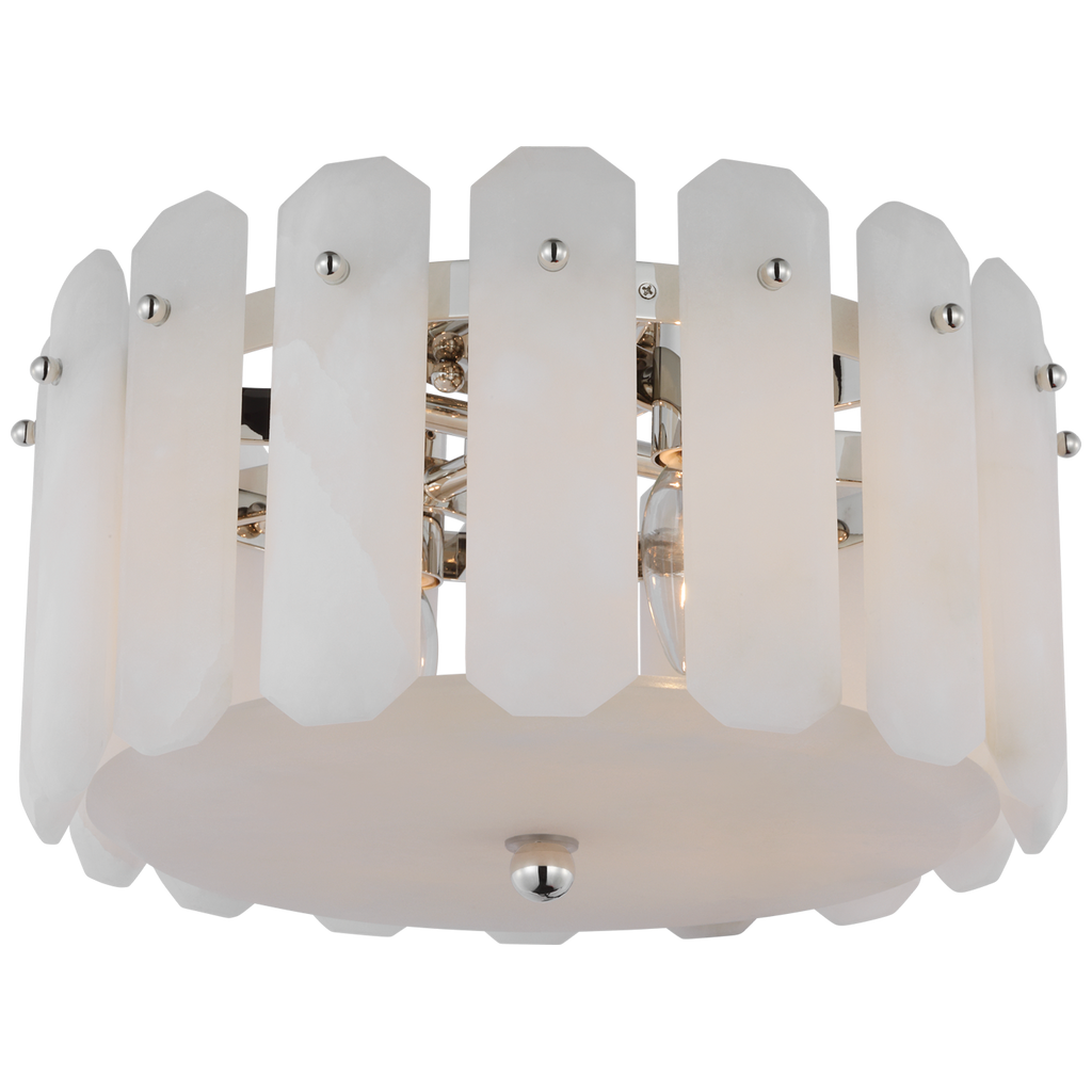 Bonnington Small Flush Mount | Polished Nickel | Alabaster