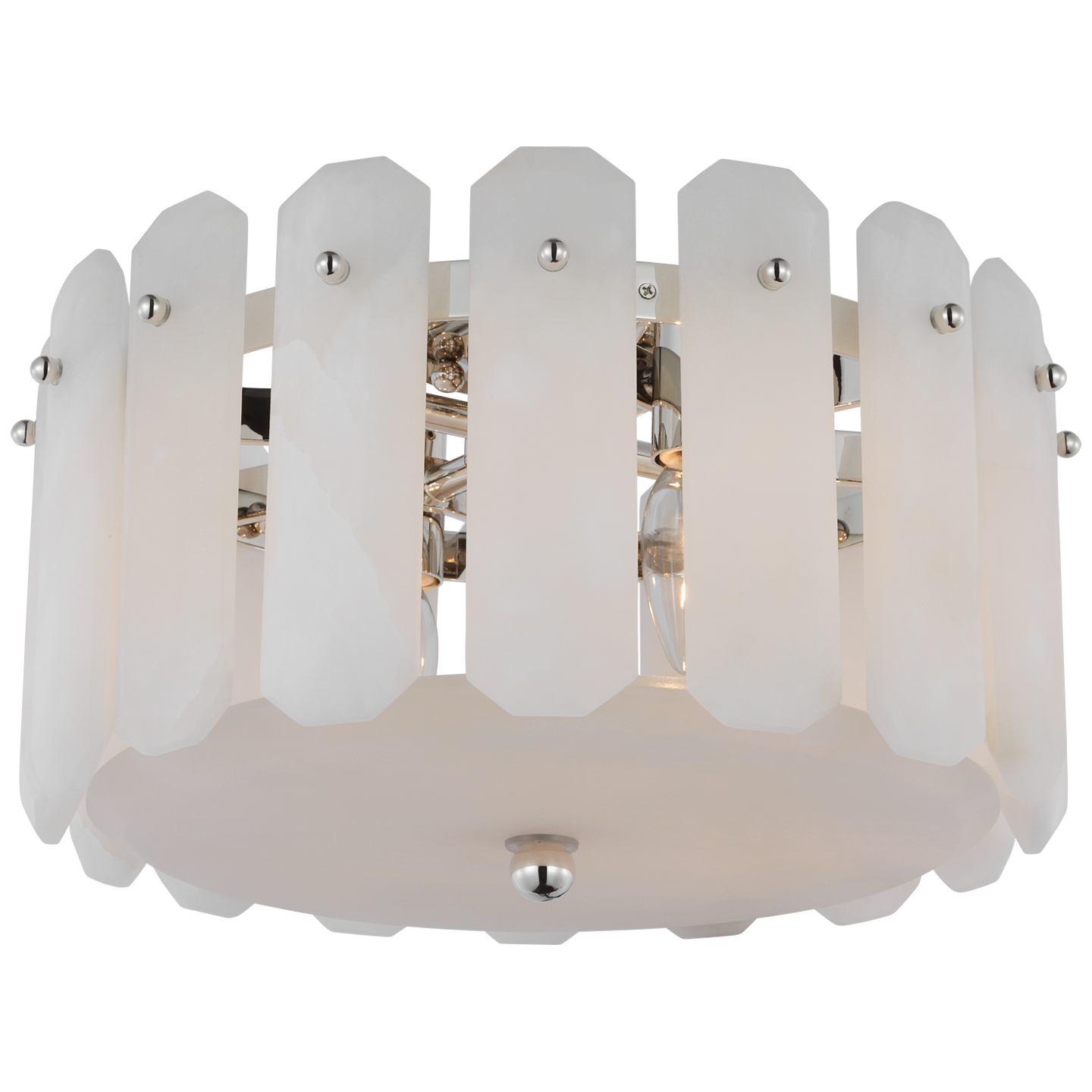 Bonnington Small Flush Mount | Polished Nickel | Alabaster