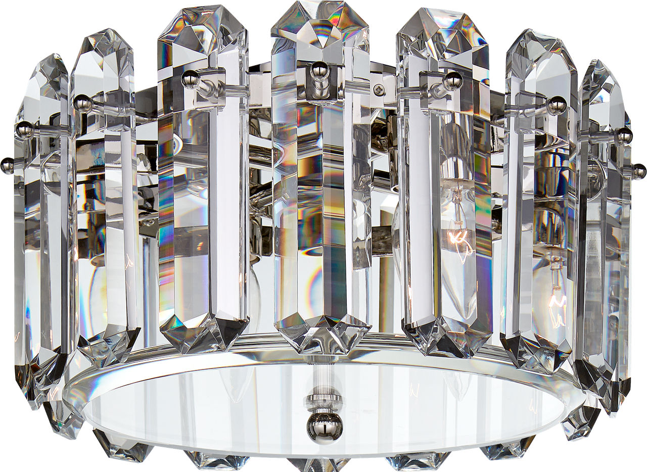 Bonnington Small Flush Mount | Polished Nickel | Crystal