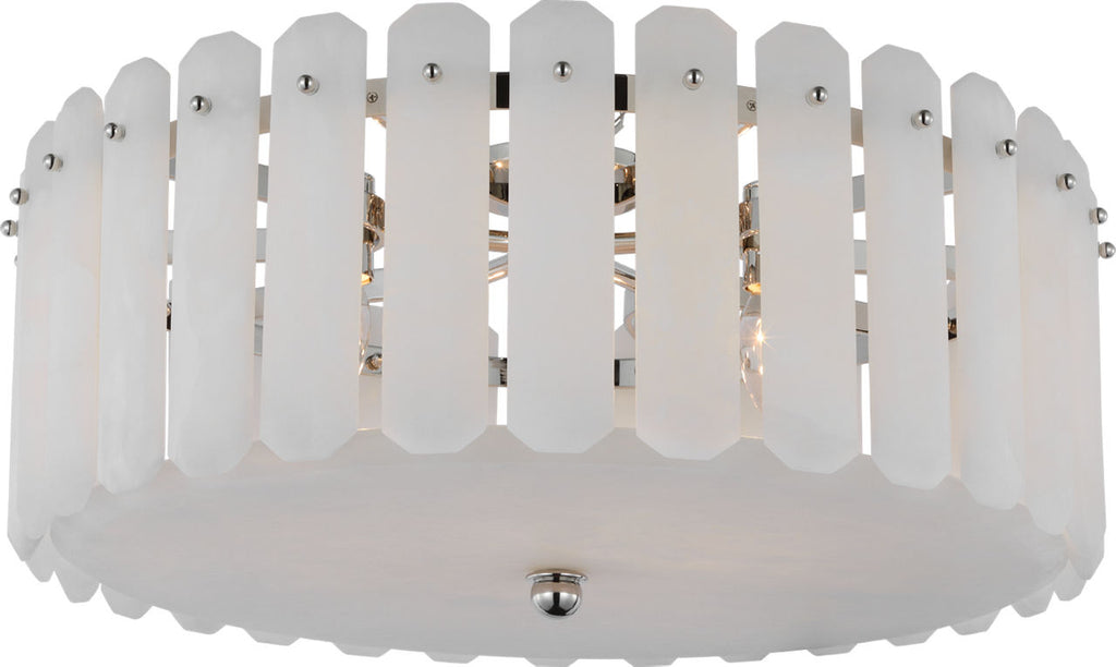Bonnington Large Flush Mount | Polished Nickel | Alabaster