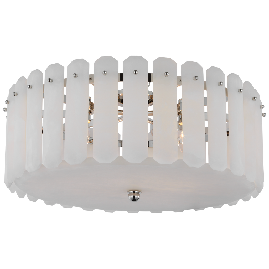 Bonnington Large Flush Mount | Polished Nickel | Alabaster