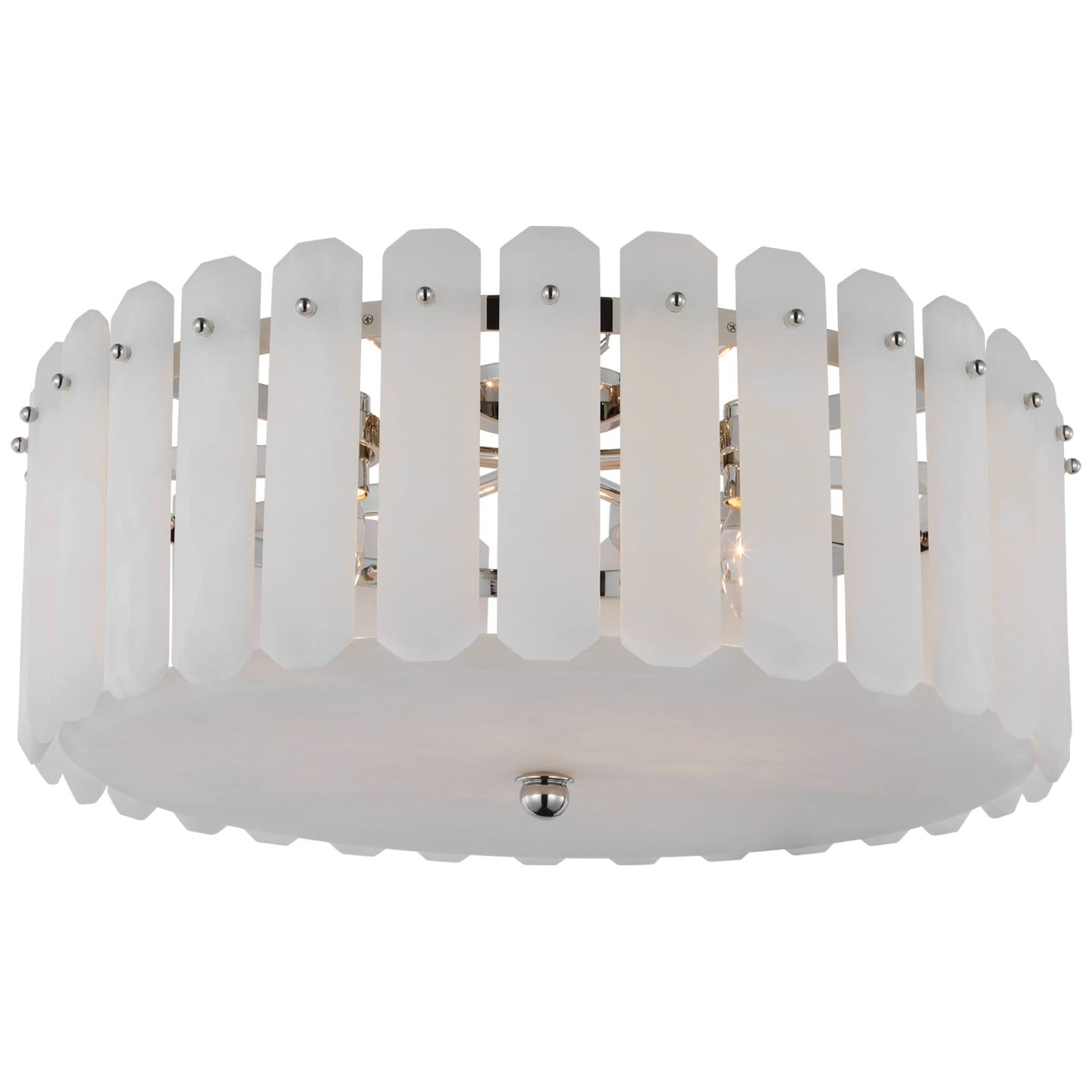 Bonnington Large Flush Mount | Polished Nickel | Alabaster