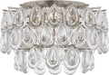 Liscia Small Flush Mount | Burnished Silver Leaf | Crystal