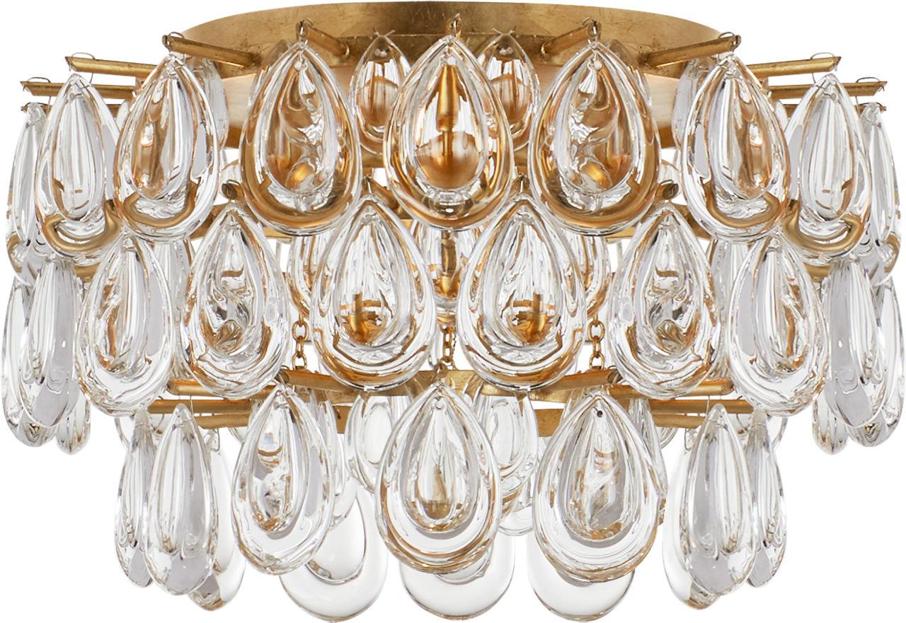 Liscia Small Flush Mount | Gild | Crystal