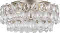 Liscia Medium Flush Mount | Burnished Silver Leaf | Crystal