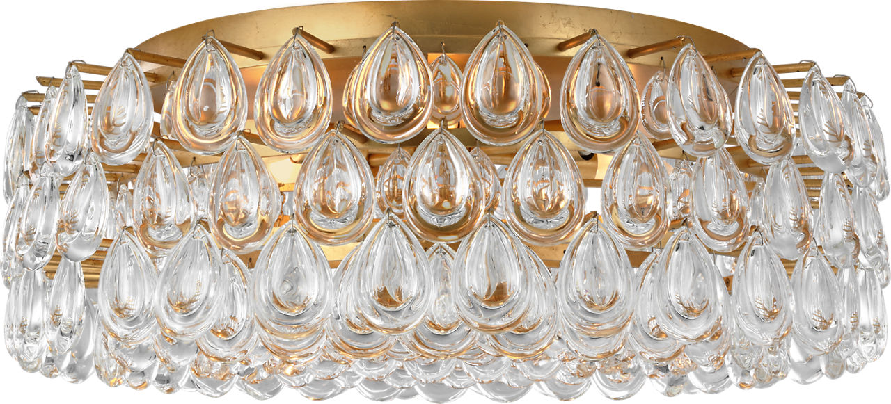 Liscia Large Flush Mount | Gild | Crystal