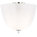 Brisa 14" Semi-Flush Mount | Polished Nickel | White Strie Glass