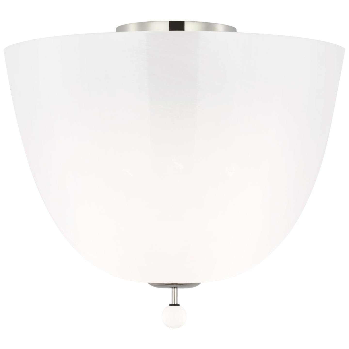 Brisa 14" Semi-Flush Mount | Polished Nickel | White Strie Glass