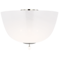 Brisa 16" Semi-Flush Mount | Polished Nickel | White Strie Glass