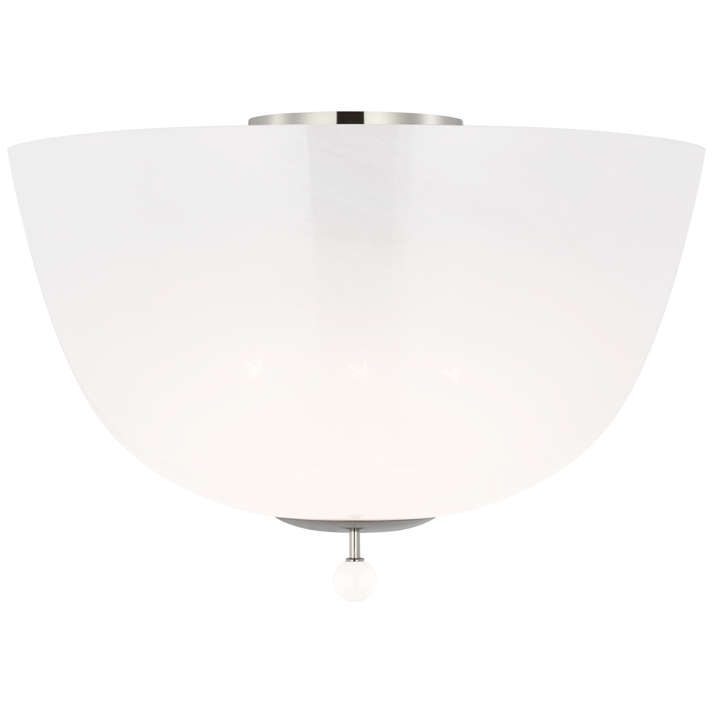 Brisa 16" Semi-Flush Mount | Polished Nickel | White Strie Glass