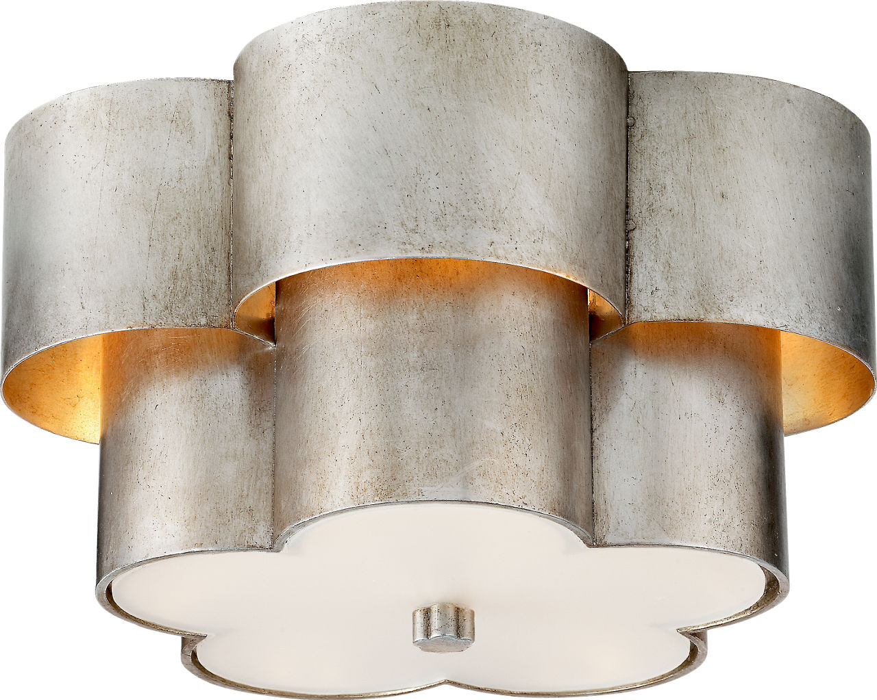 Arabelle Flush Mount | Burnished Silver Leaf | Frosted Acrylic