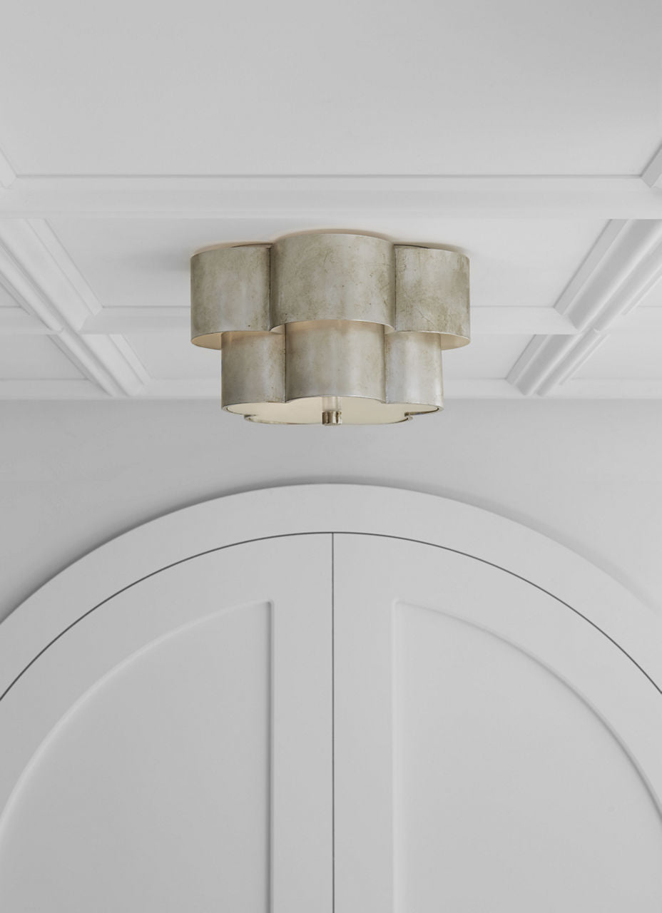 Arabelle Flush Mount | Burnished Silver Leaf | Frosted Acrylic