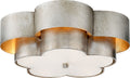 Arabelle Large Flush Mount | Burnished Silver Leaf | Frosted Acrylic