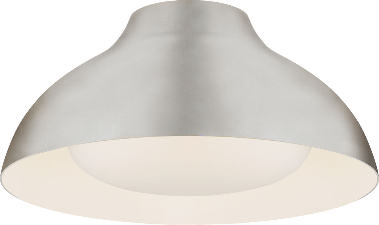 Agnes 15" Flush Mount | Burnished Silver Leaf | Soft White Glass