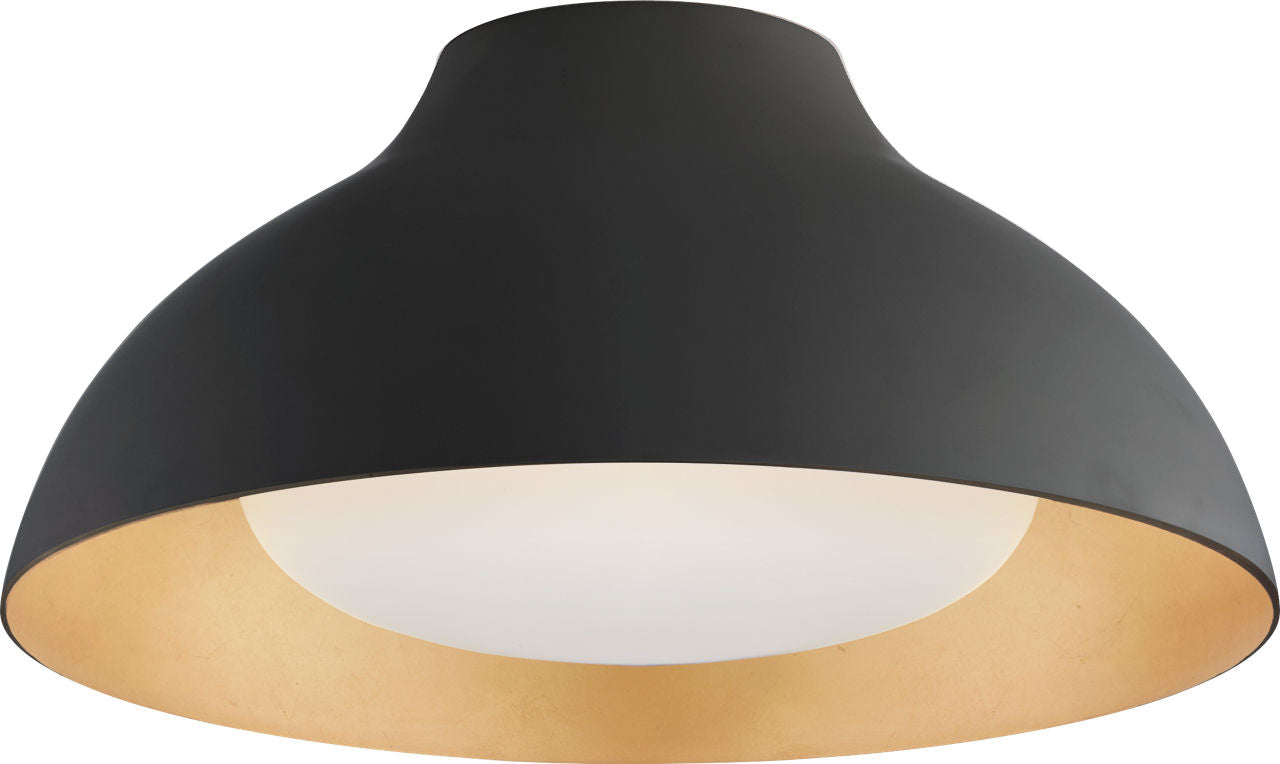 Agnes 15" Flush Mount | Matte Black | Soft White Glass