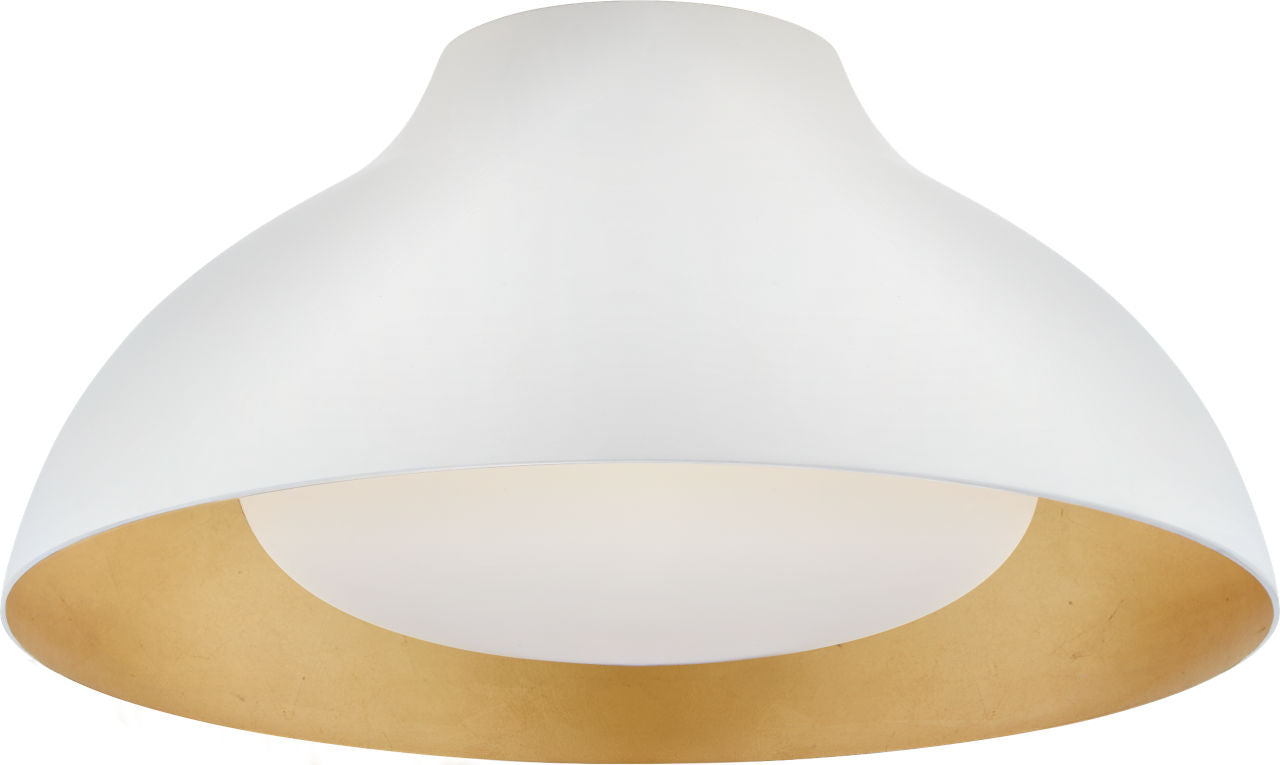 Agnes 15" Flush Mount | Plaster White | Soft White Glass